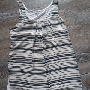 Express Black & White Striped Tank Top Lined Stretch Medium